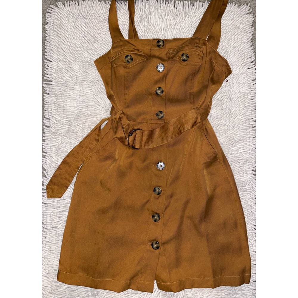 Brown woven mini dress